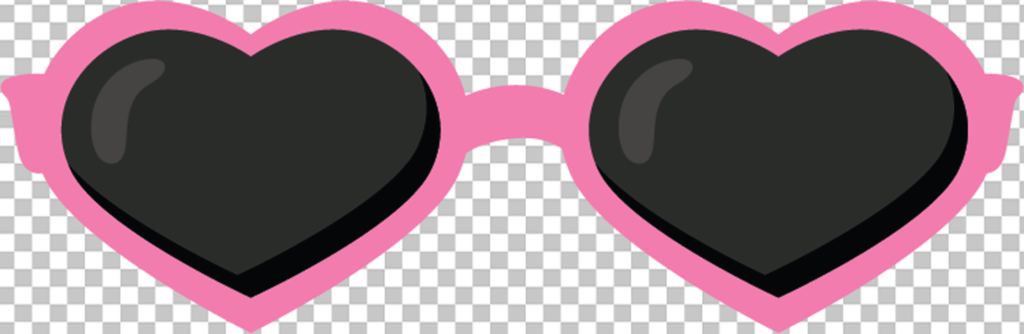 Pink love sunglasses PNG image