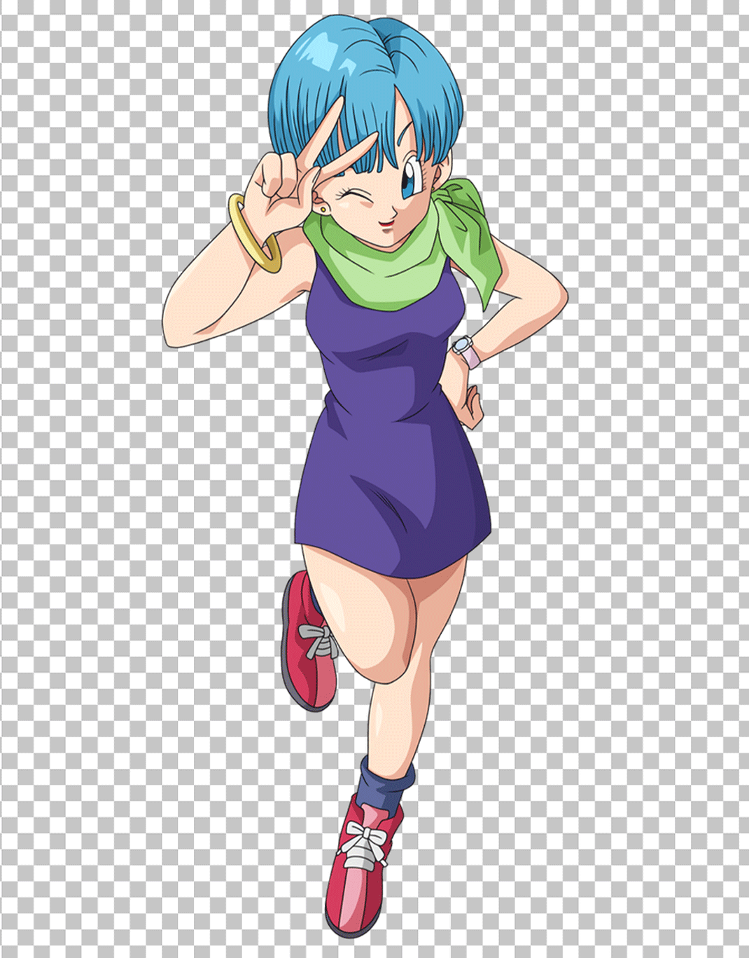 Bulma giving a peace sign PNG Image