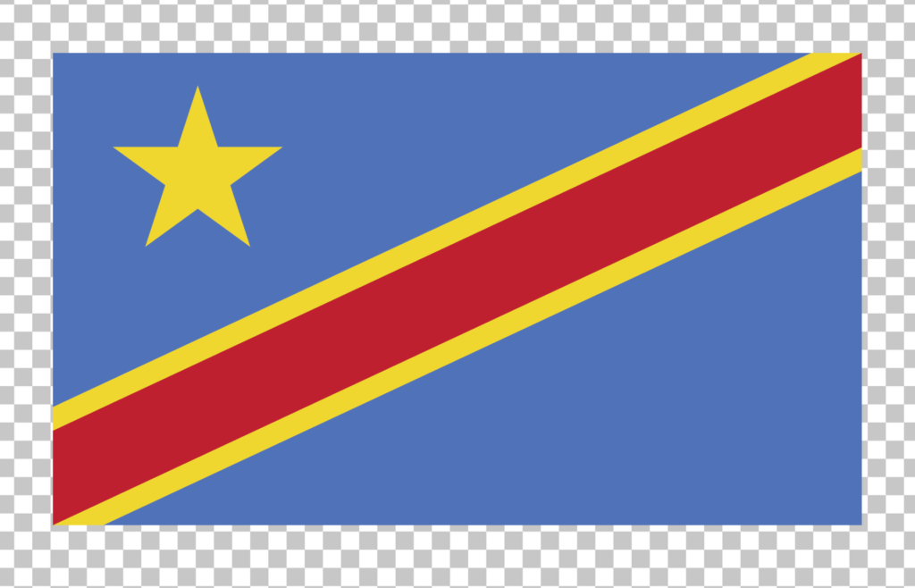 Flag of the Democratic Republic of the Congo with transparent image