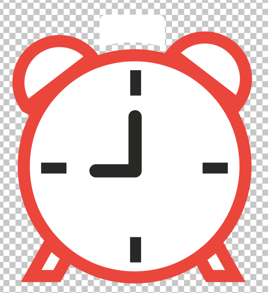 Cute Red and White Alarm Clock with Teddy Bear Face