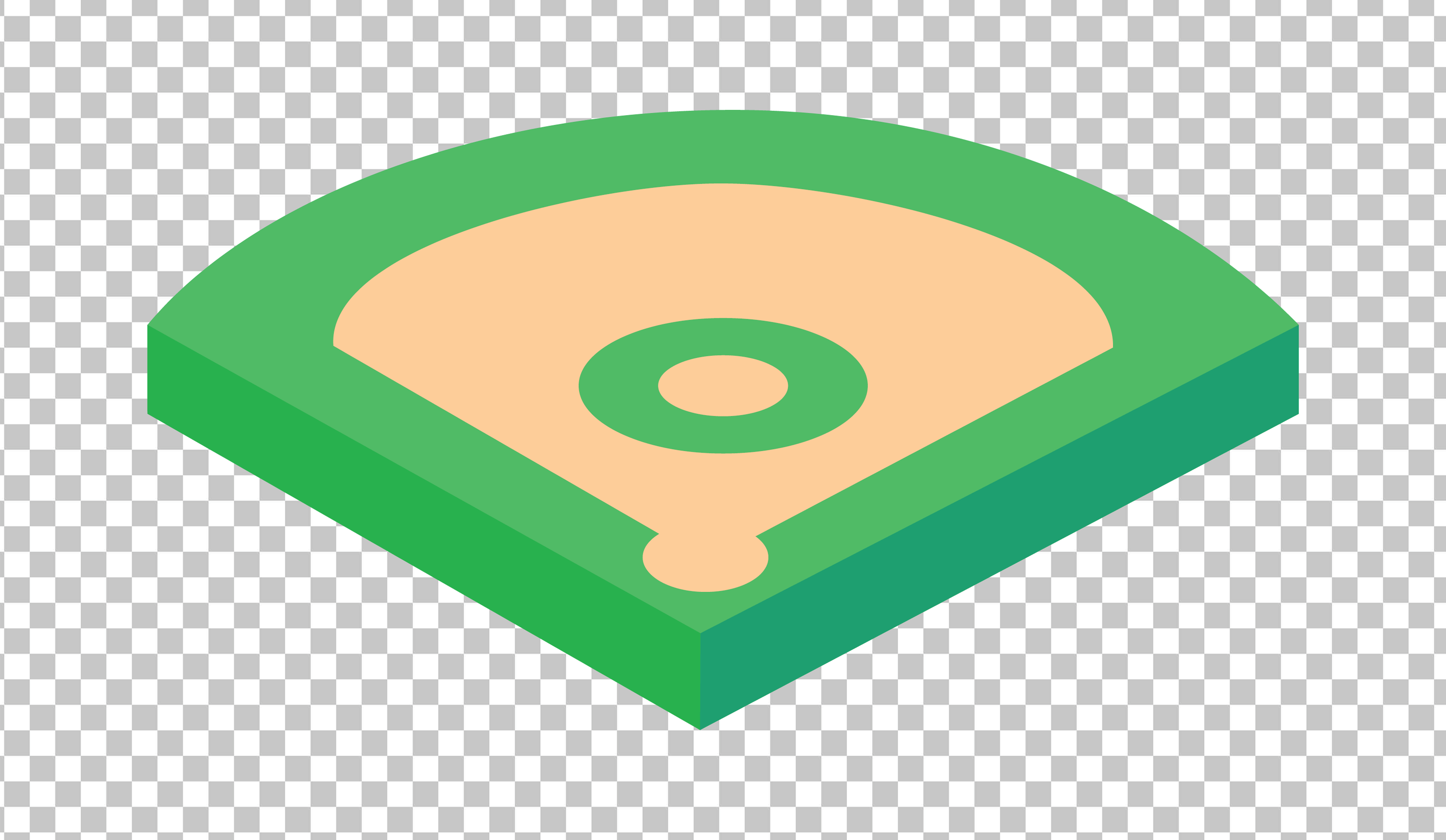 Isometric Baseball Field Illustration PNG Image