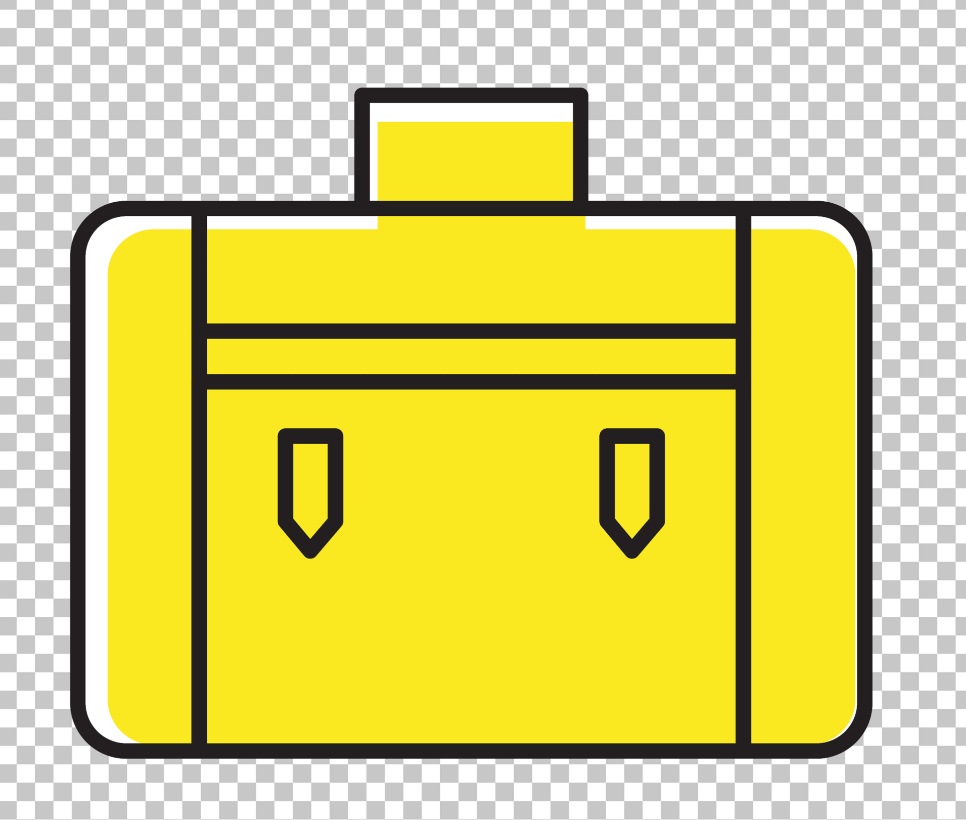 Yellow suitcase icon PNG Image