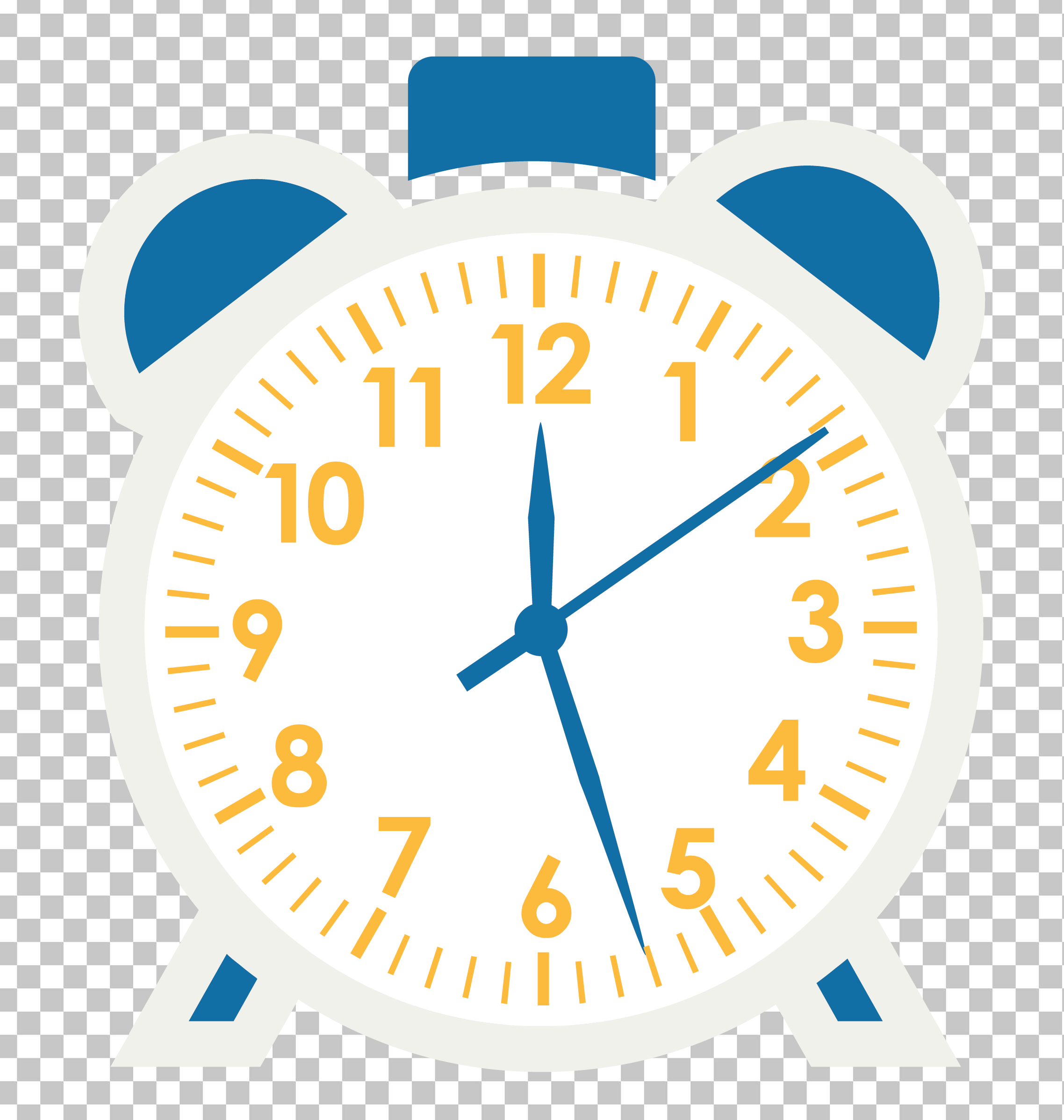 white and blue clock PNG Image
