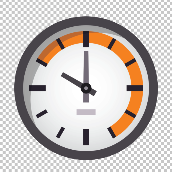 Wall Clock on Transparent Background
