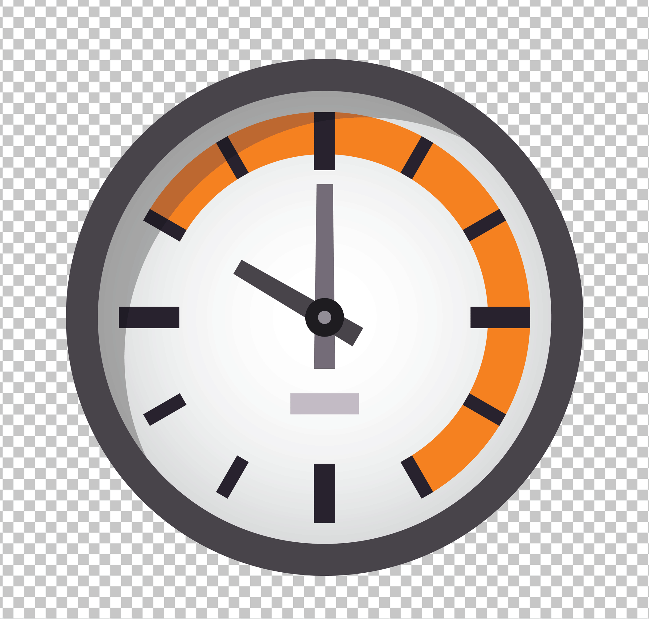 Wall Clock on Transparent Background