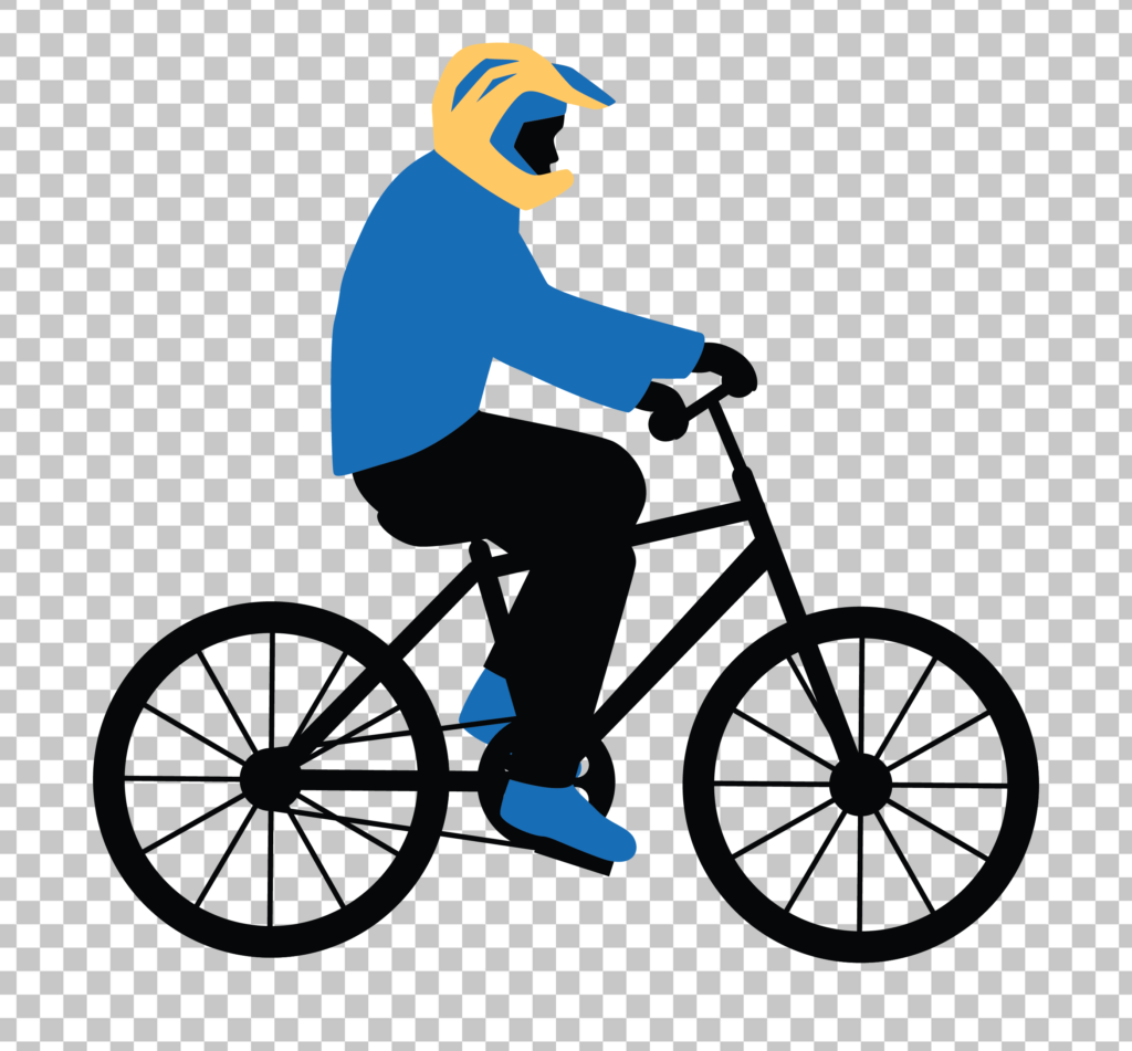 Bicycle Riding Man Silhouette PNG Image