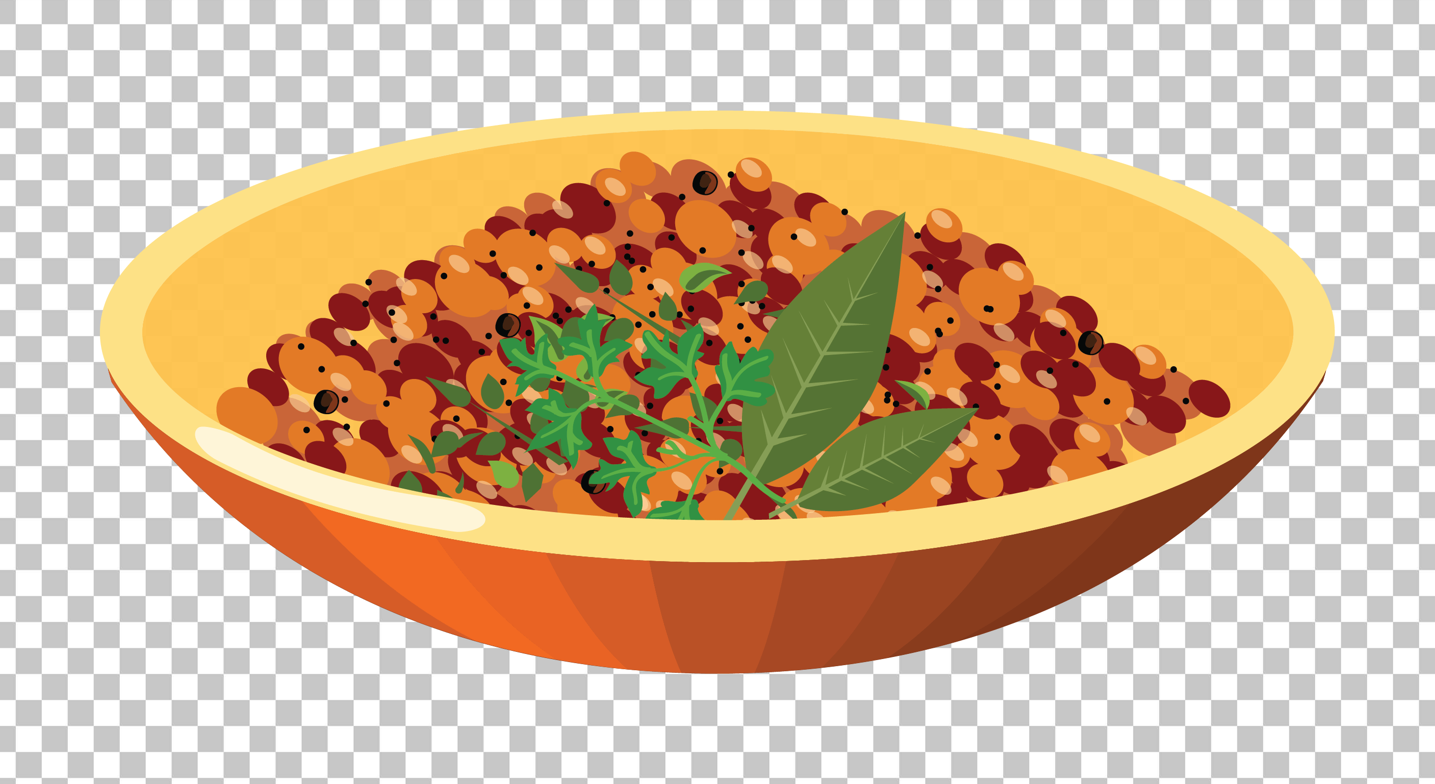 Bowl of beans Vector PNG Image