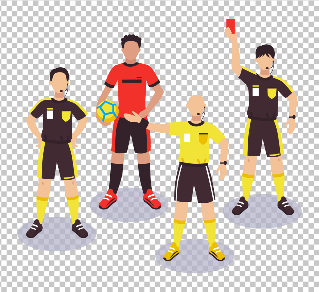 Football Referees Cartoon Illustration PNG