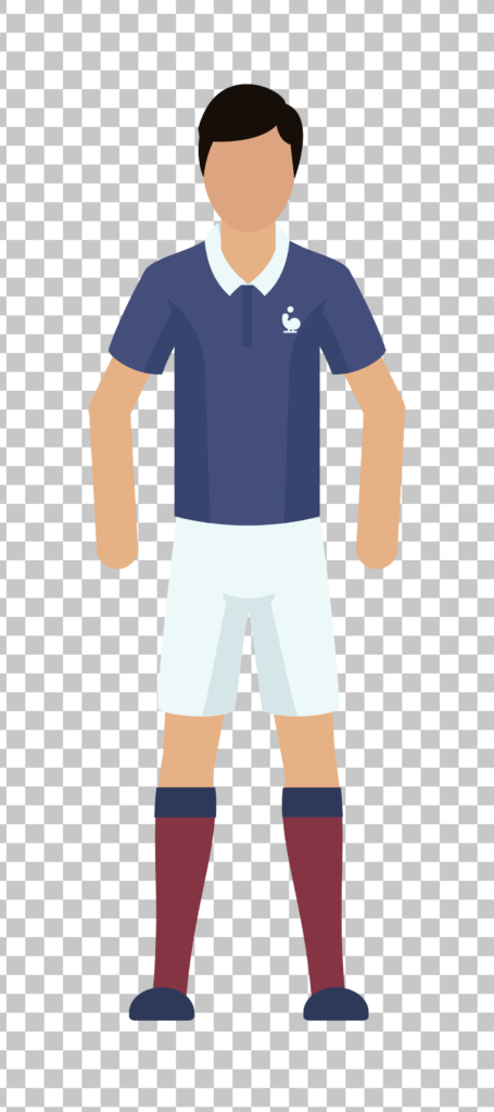Player with France Football jersey Illustration