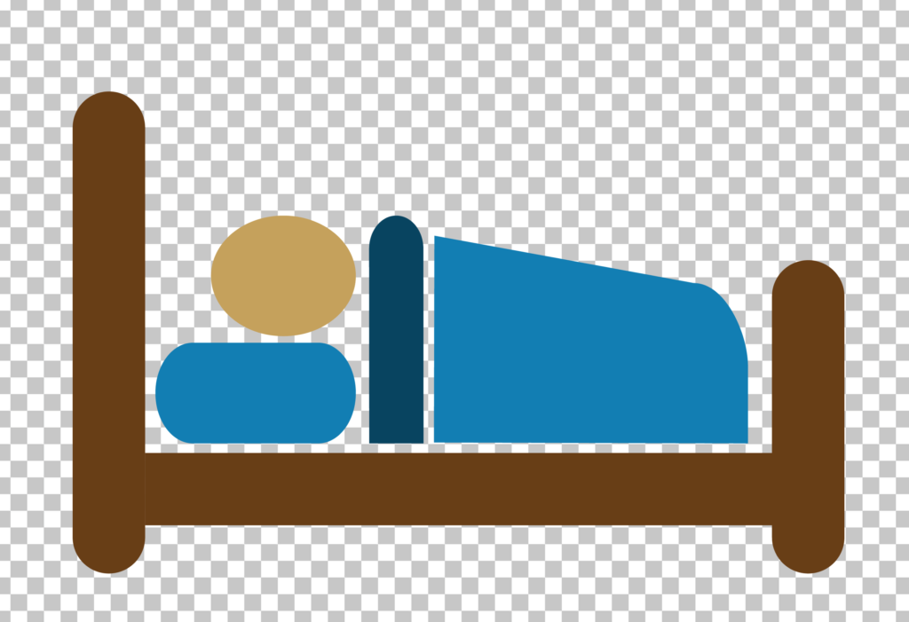 Person Sleeping in Bed Vector PNG image