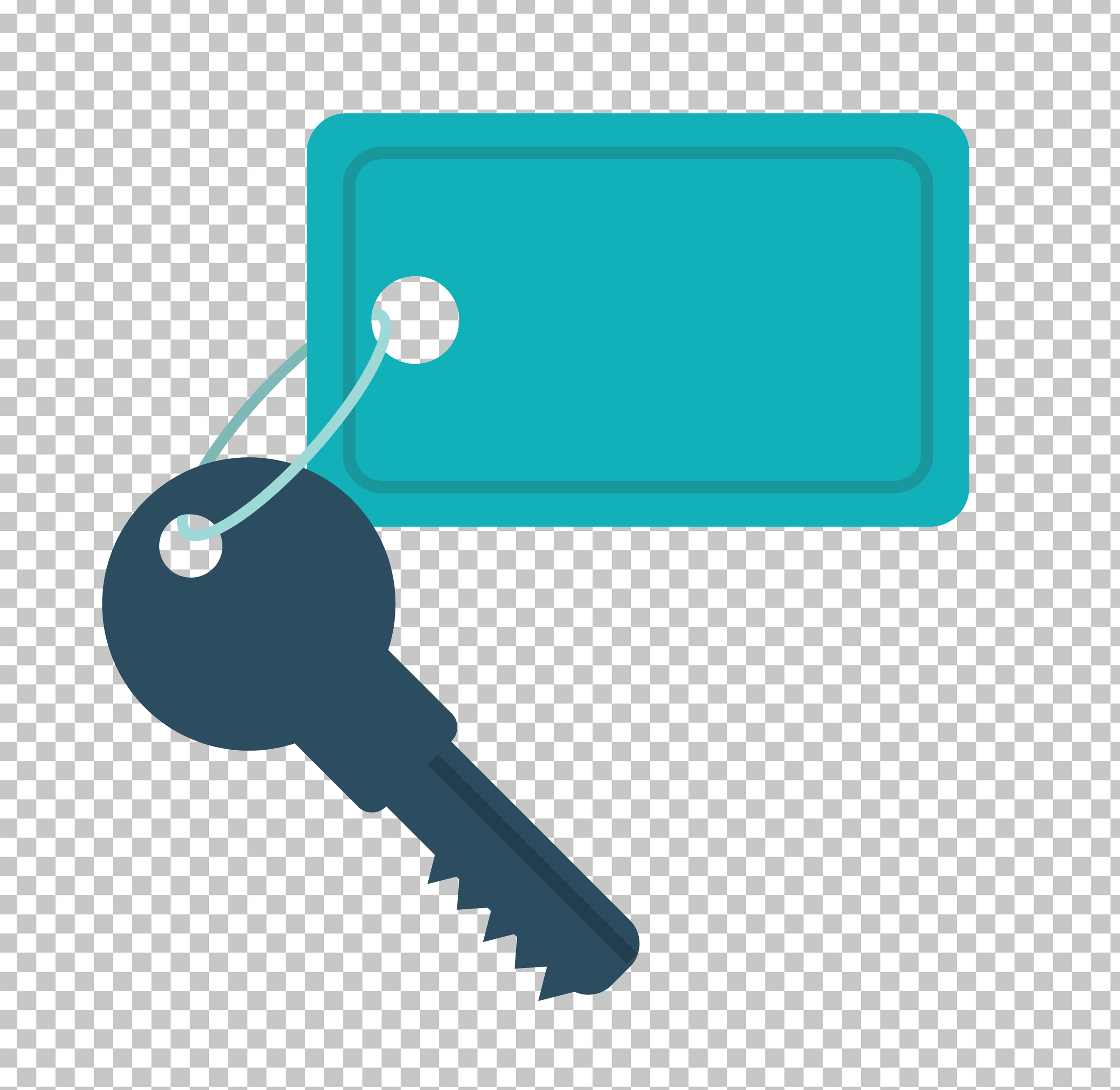 House Key with Blue Tag with transparent image