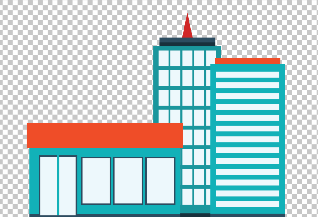 Cartoon Wind City Office Building PNG Image