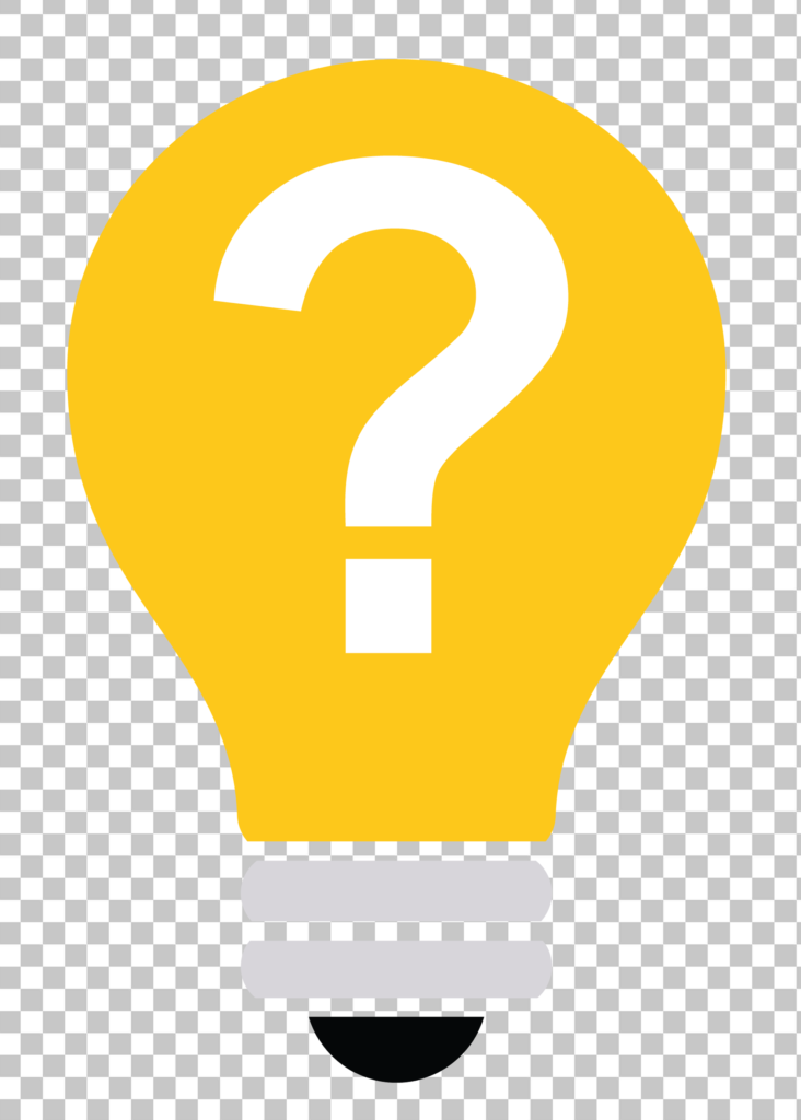 Light Bulb with Question Mark PNG Image