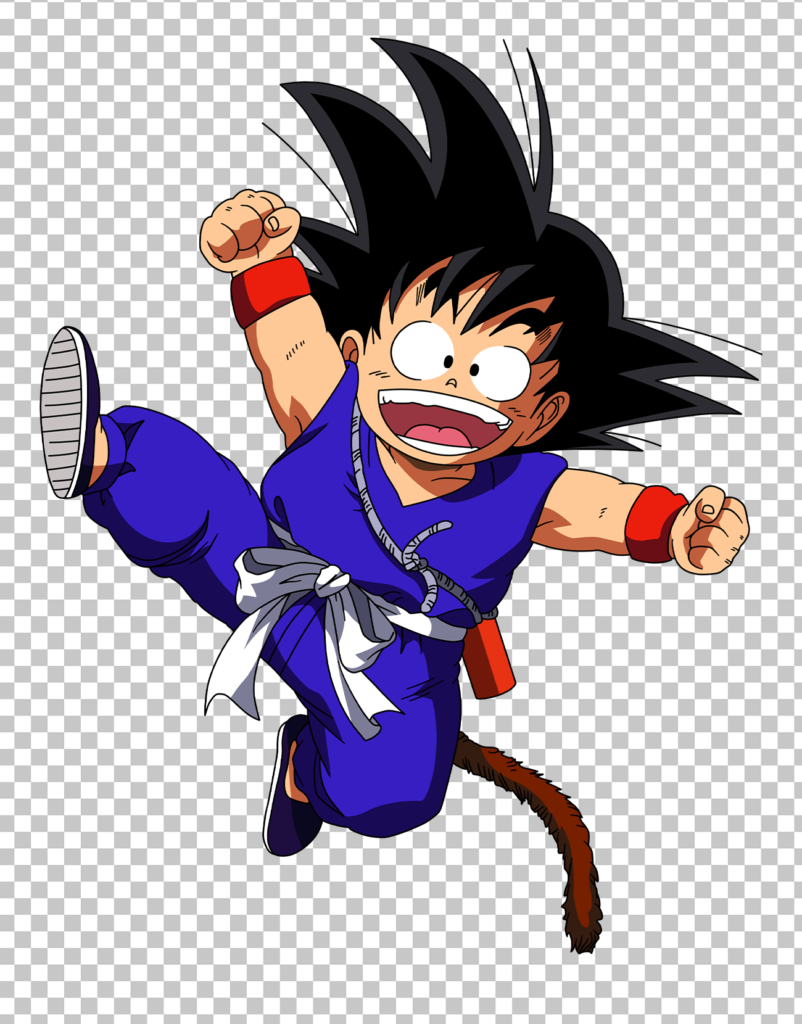 Kid Goku jumping PNG Image