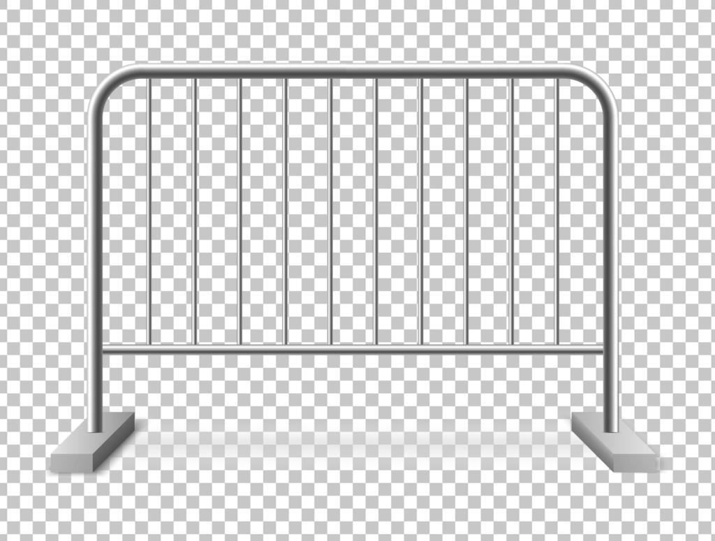 Crowd Control Metal Barrier PNG Image