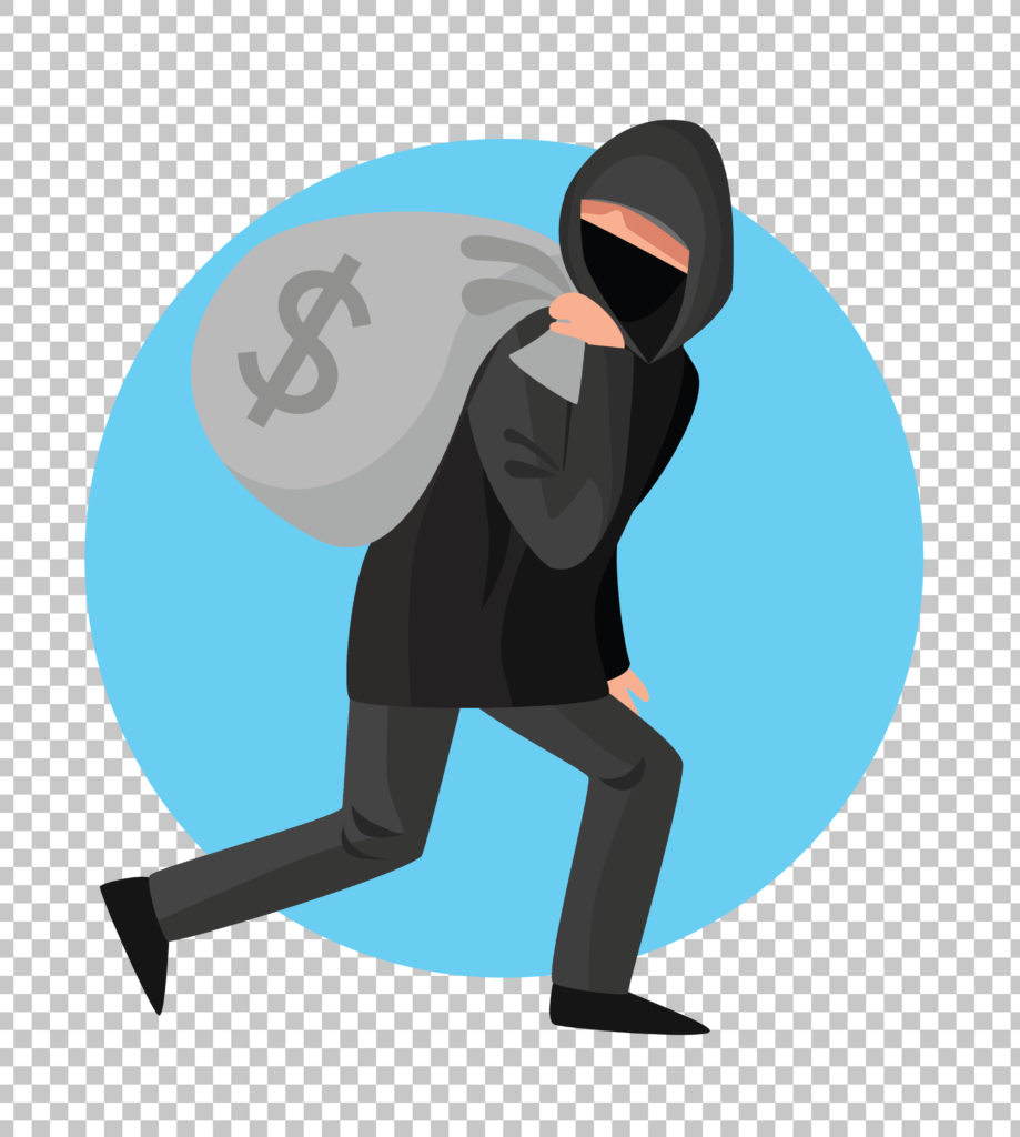 Hacker Stealing Money PNG Image