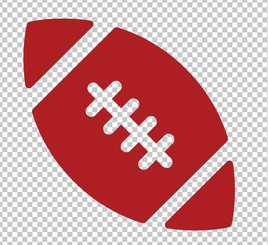 Red Rugby ball Vector PNG Image