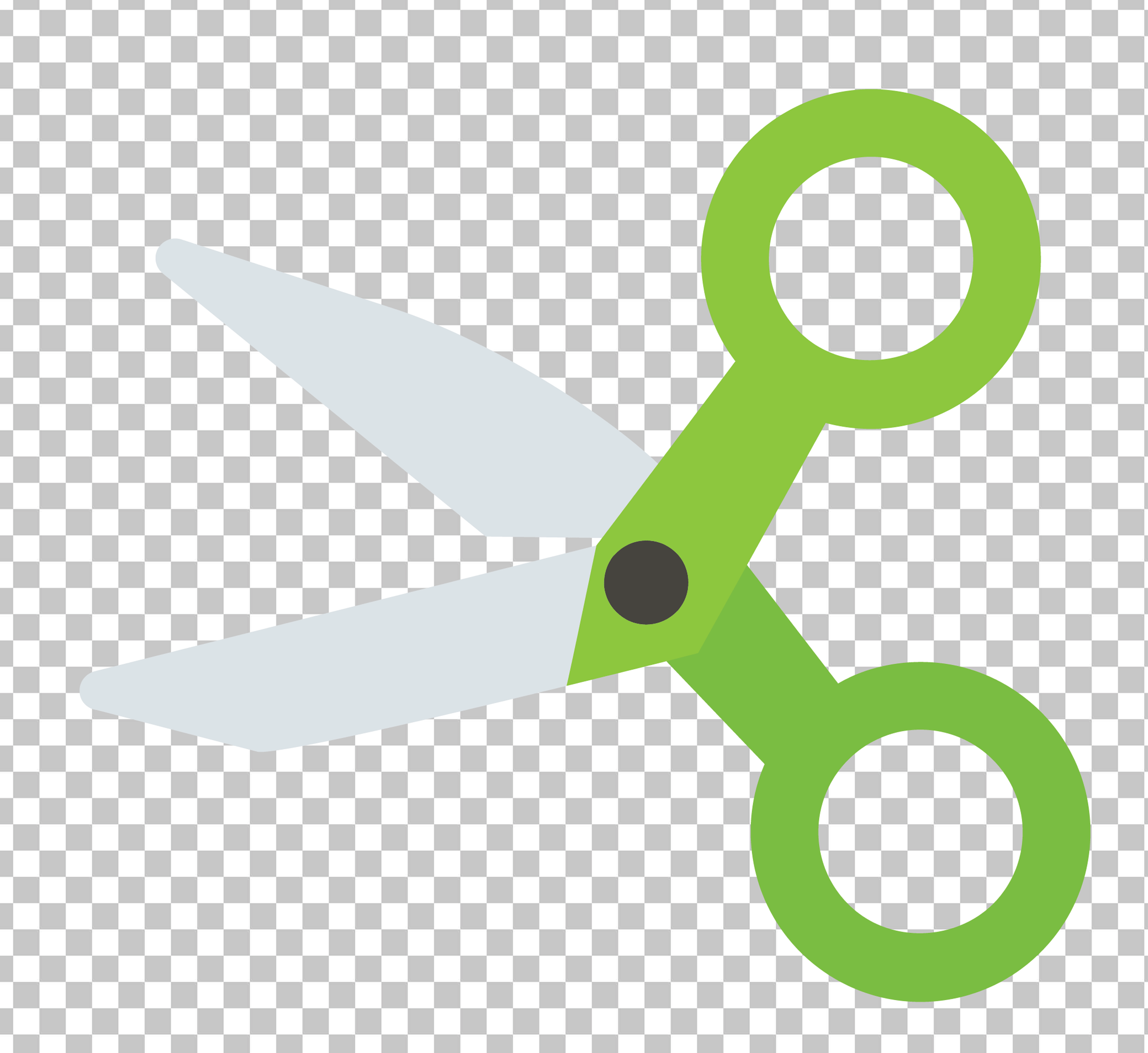 Green Scissors on Transparent Background