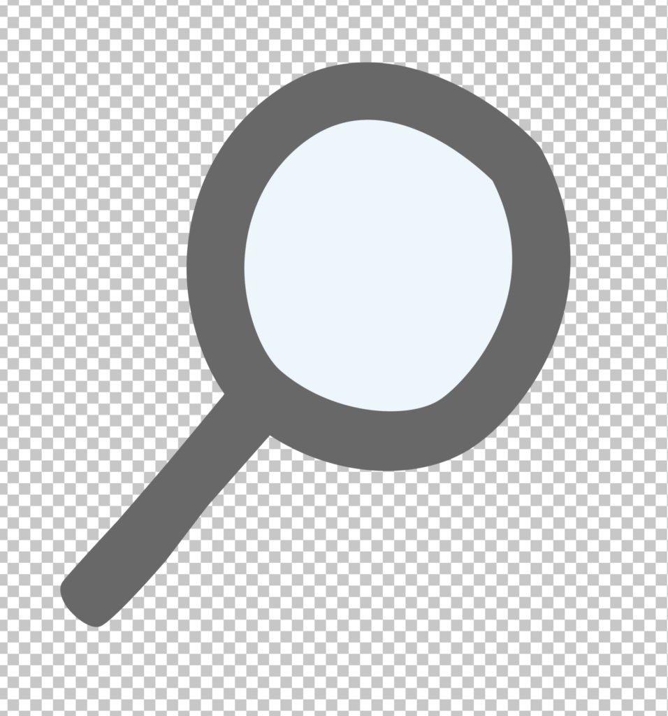 A magnifying glass icon on a transparent background.