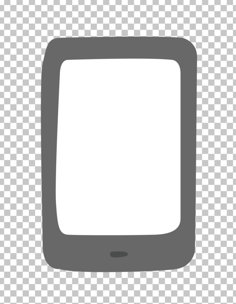 Black Smartphone with white display icon.