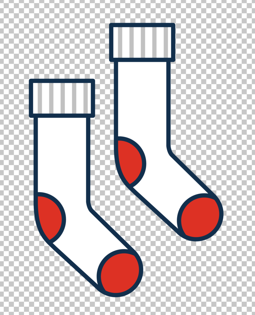 White Socks with Red Toes PNG Image