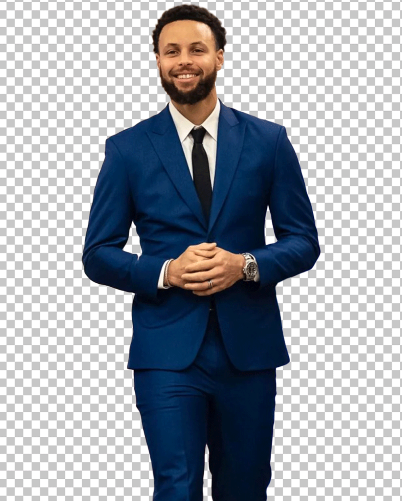Stephen Curry in blue suit