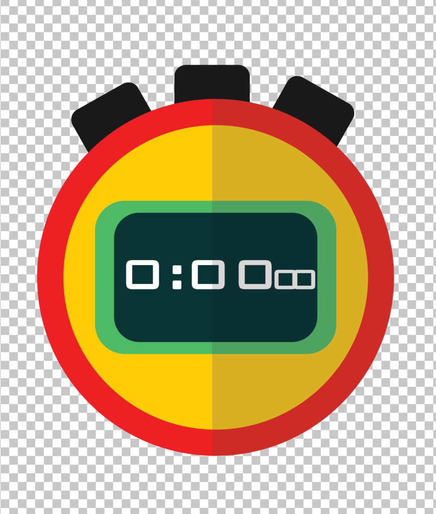Stopwatch icon in flat style on a transparent background.