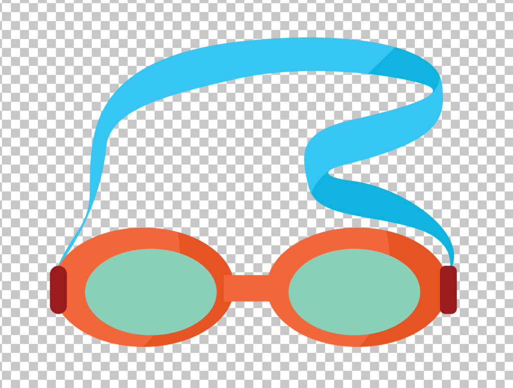 Swimming goggles with blue strap
