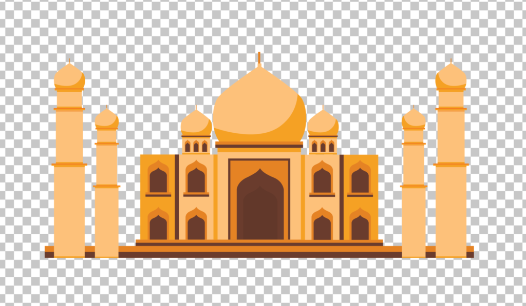 Golden Taj Mahal on Transparent Background