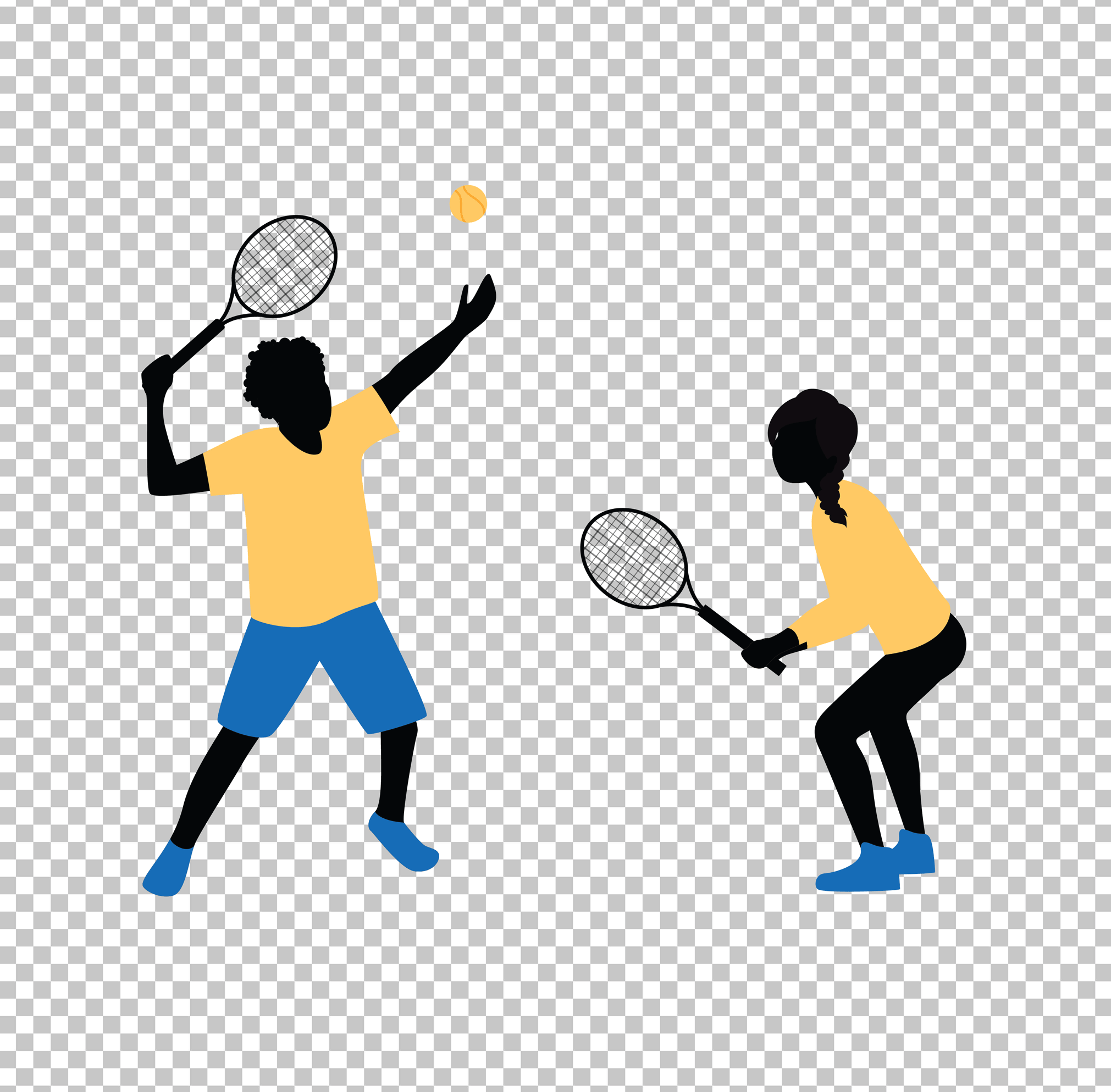 Two player playing tennis Illustration