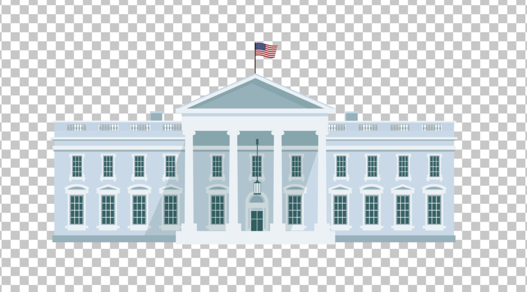 White House Illustration on Transparent Background