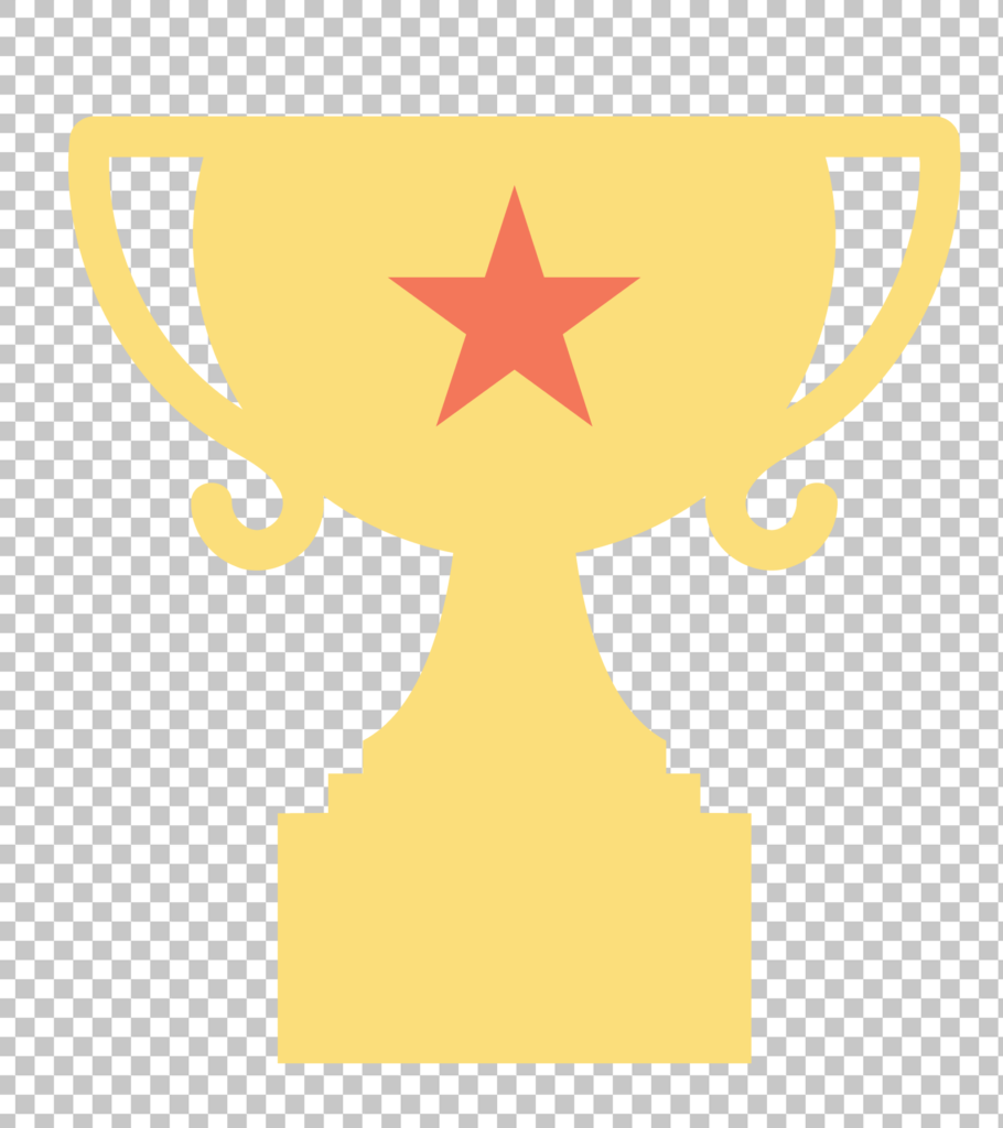 Gold Trophy with Red Star Vector Image