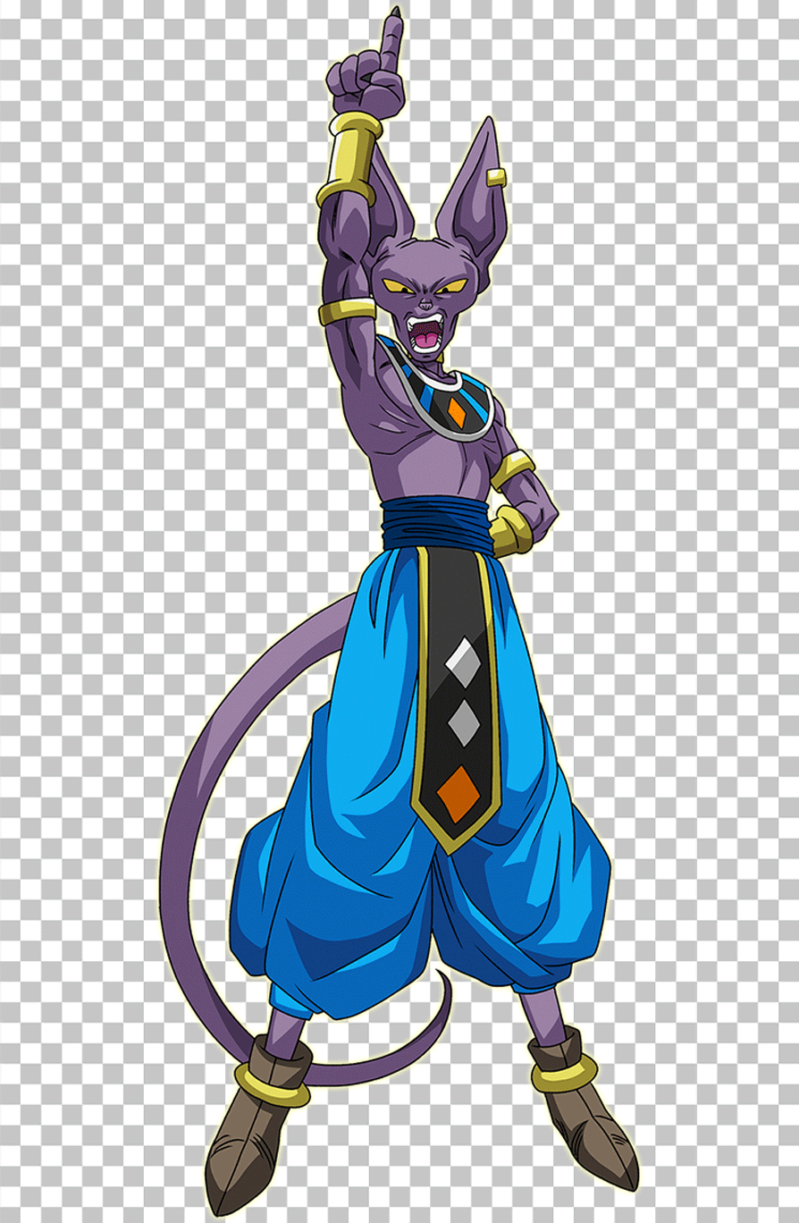 Beerus pointing up and shouting PNG Image