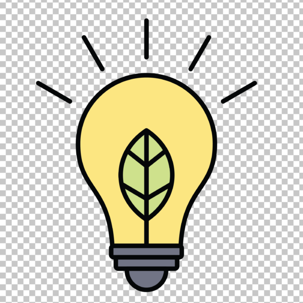 Light bulb with leaf