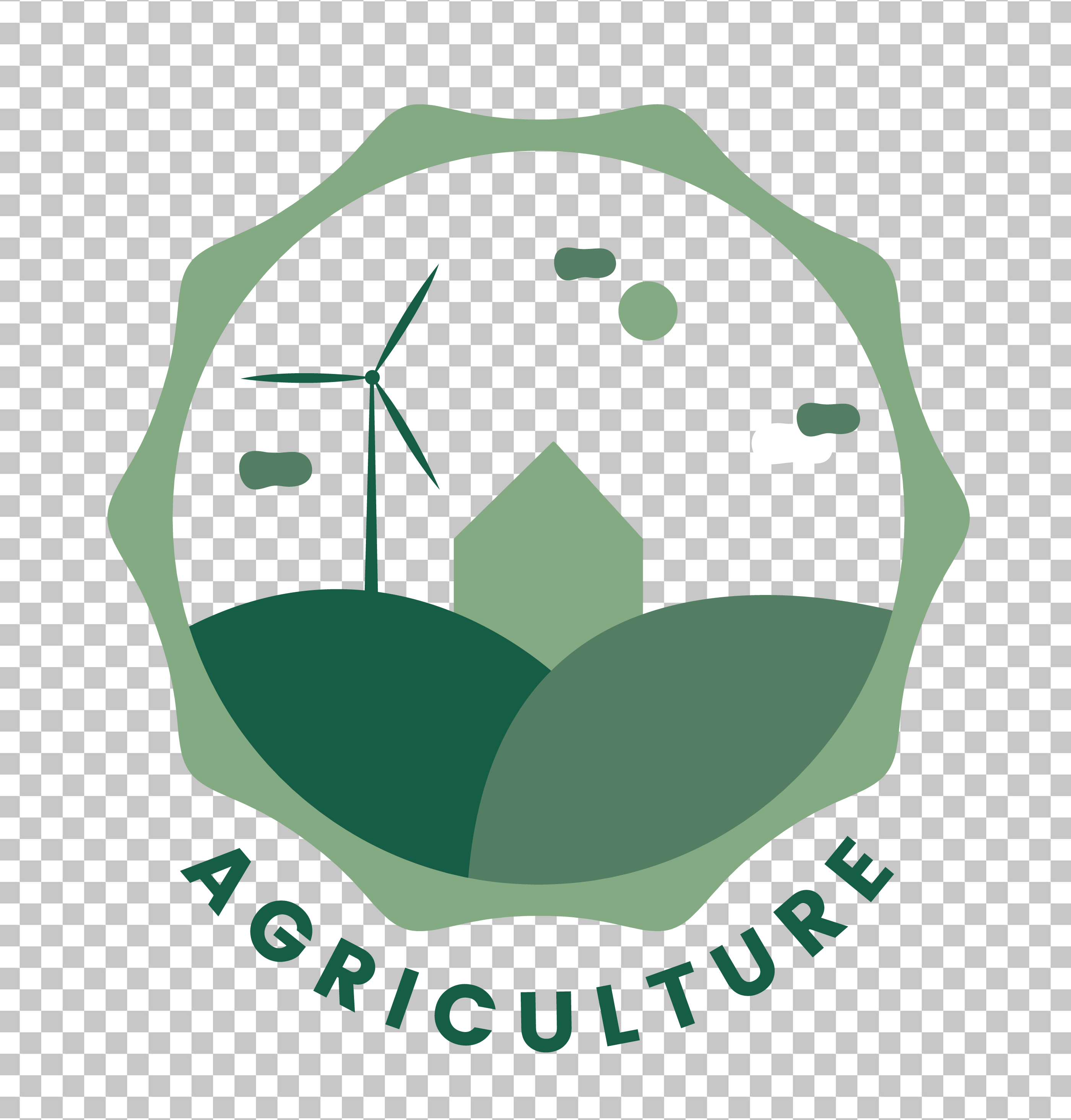 Sustainable Farm Logo with Wind Turbine.