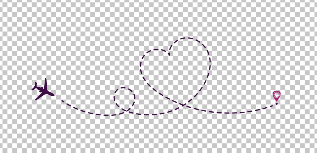 Plane Flying Through the Air Making a Heart Shape PNG Image