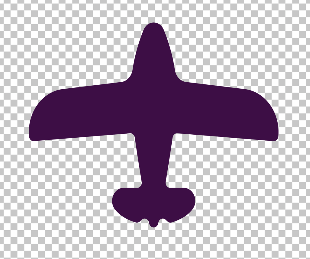 Purple Silhouette Jet Airplane PNG Image