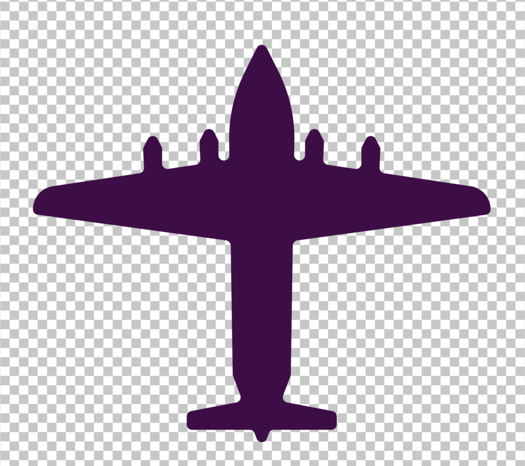 Purple Airplane Silhouette PNG Image