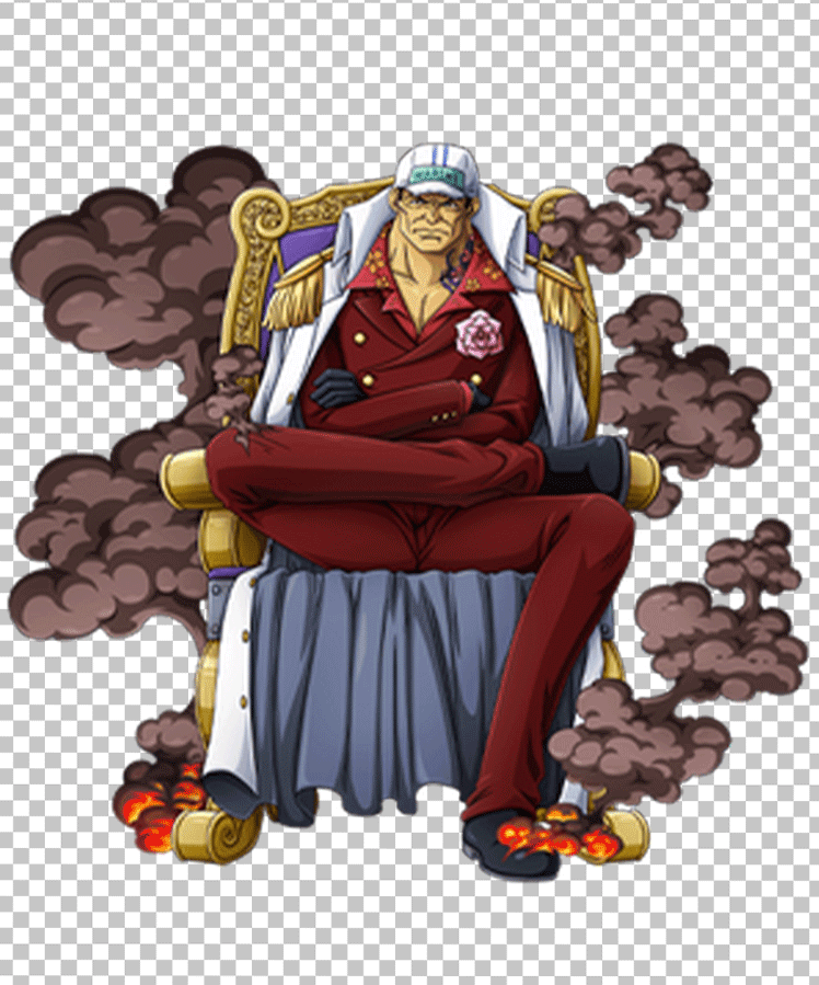 Akainu sitting on a chair PNG Image