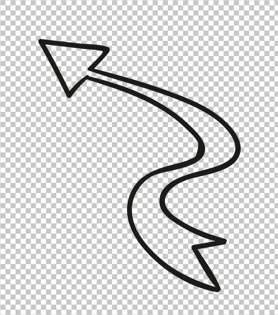 A curved arrow pointing to the right.