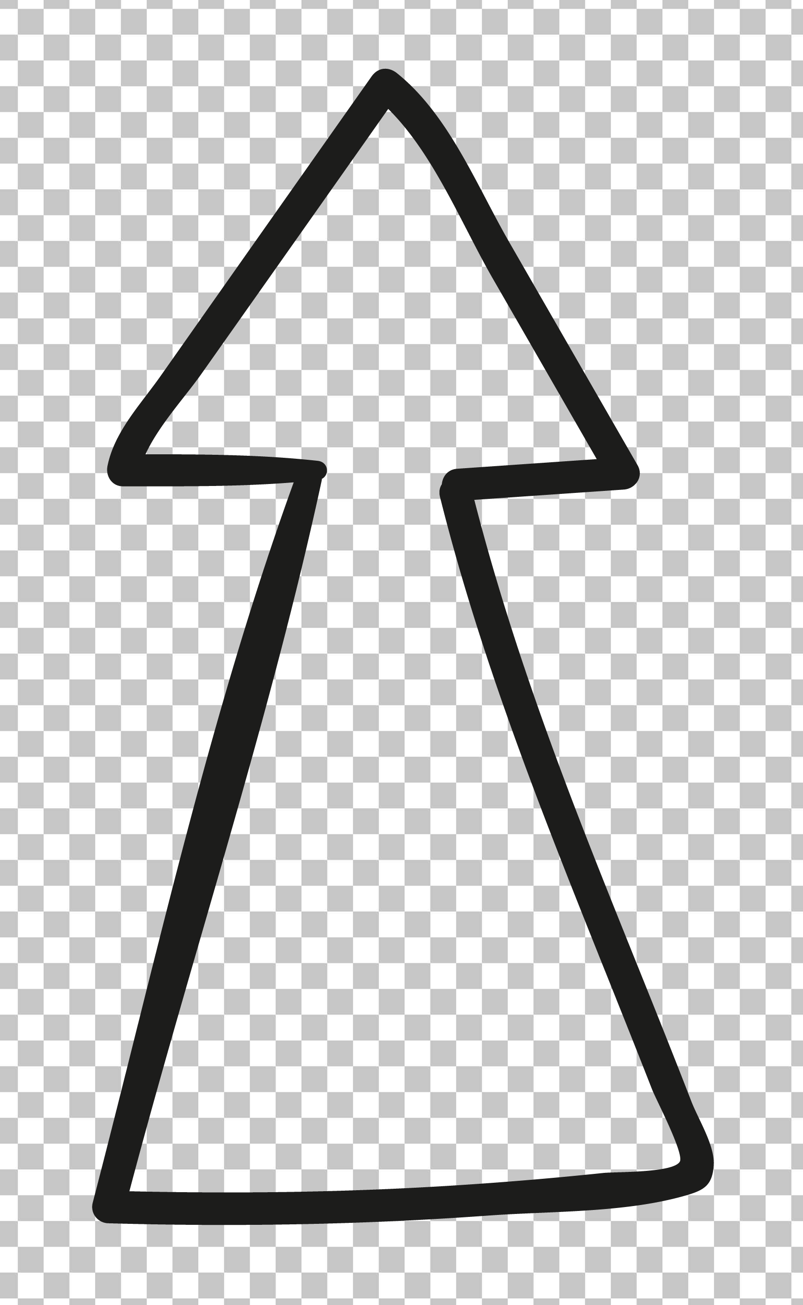 Black and White Arrow Pointing Up PNG Image