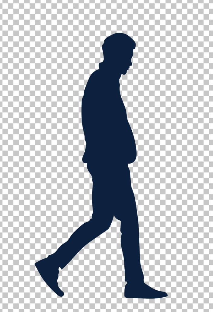 Boy Walking Silhouette PNG Image