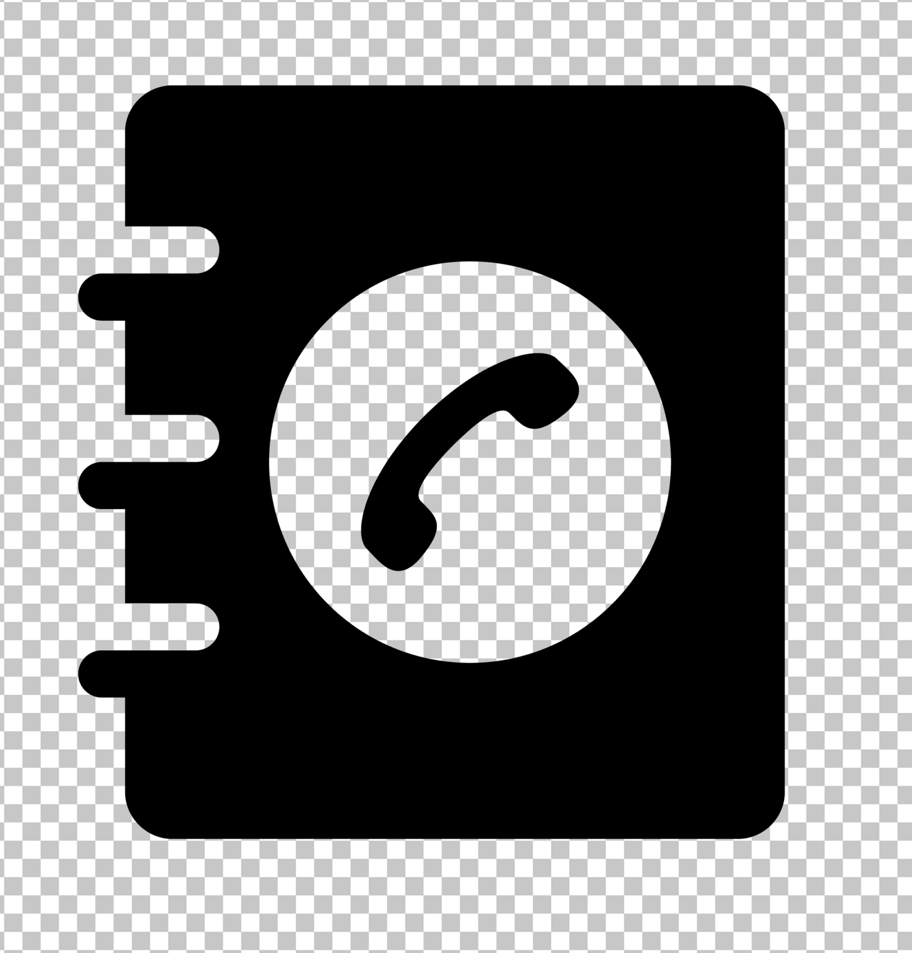 Black Phone Book Icon PNG Image