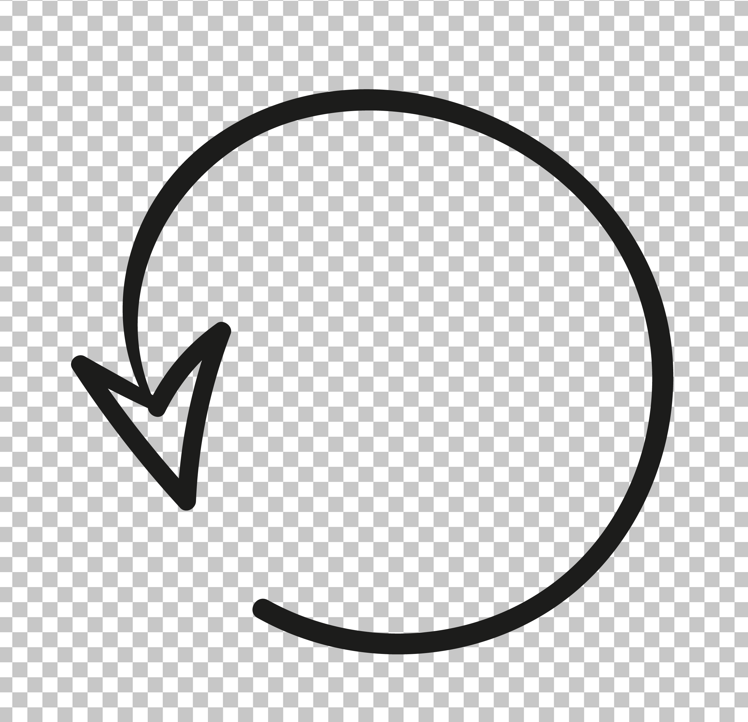 Hand-Drawn Circle with Arrow PNG Image