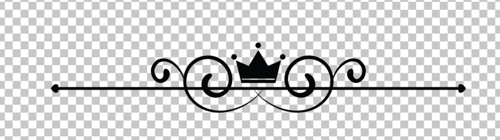 Crown and swirls Page decor PNG image