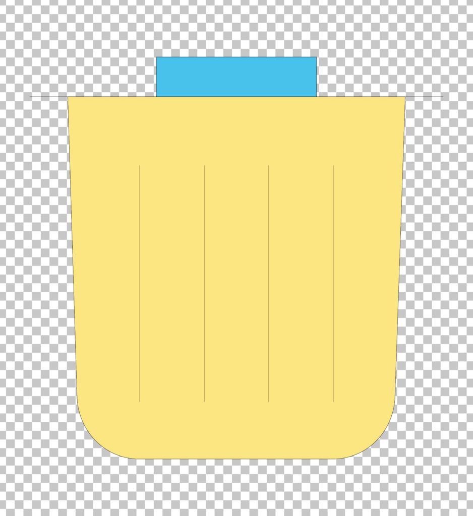 Yellow Dustbin with Blue Lid PNG Image