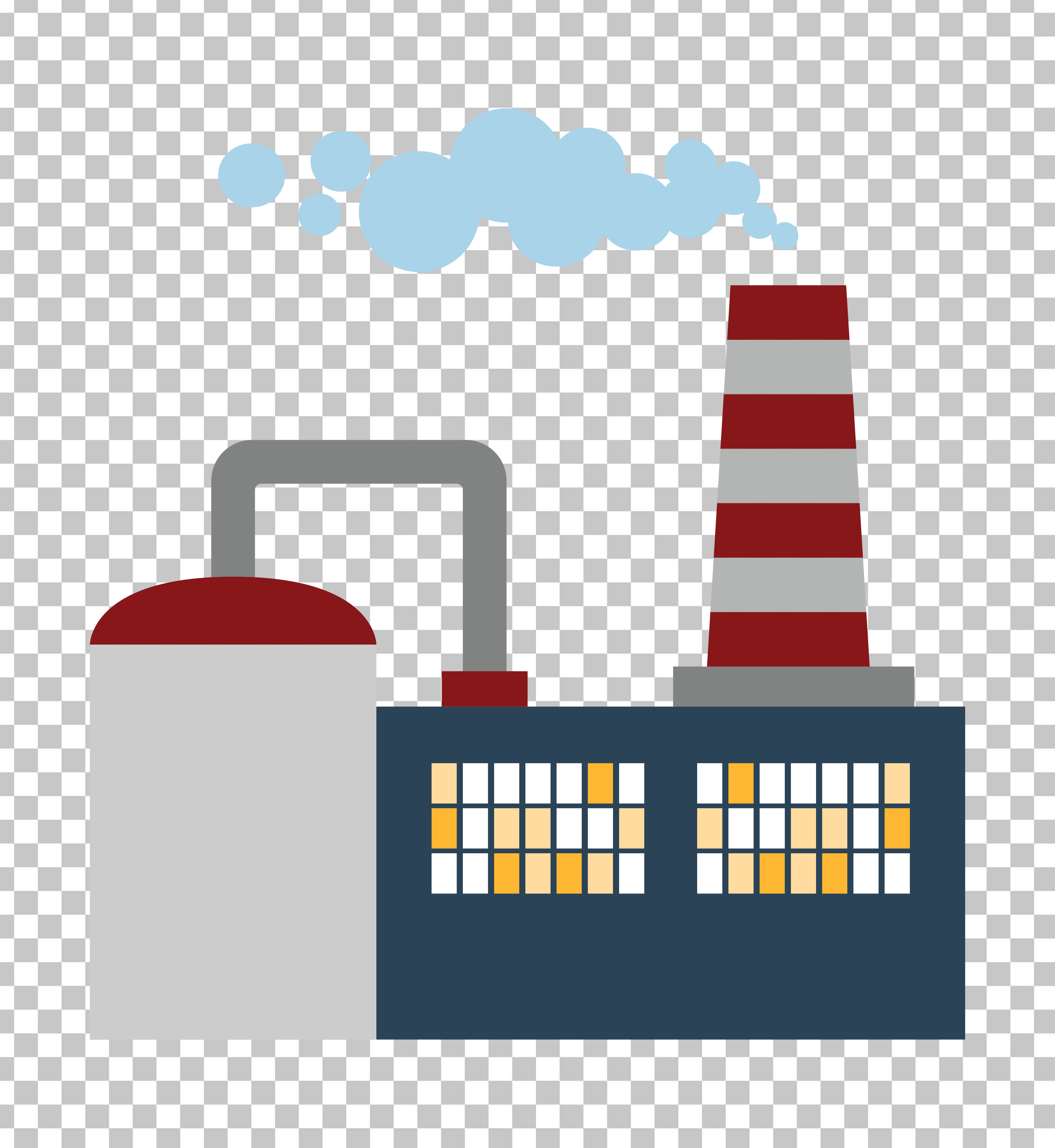 Cartoon Factory with Chimney PNG Image
