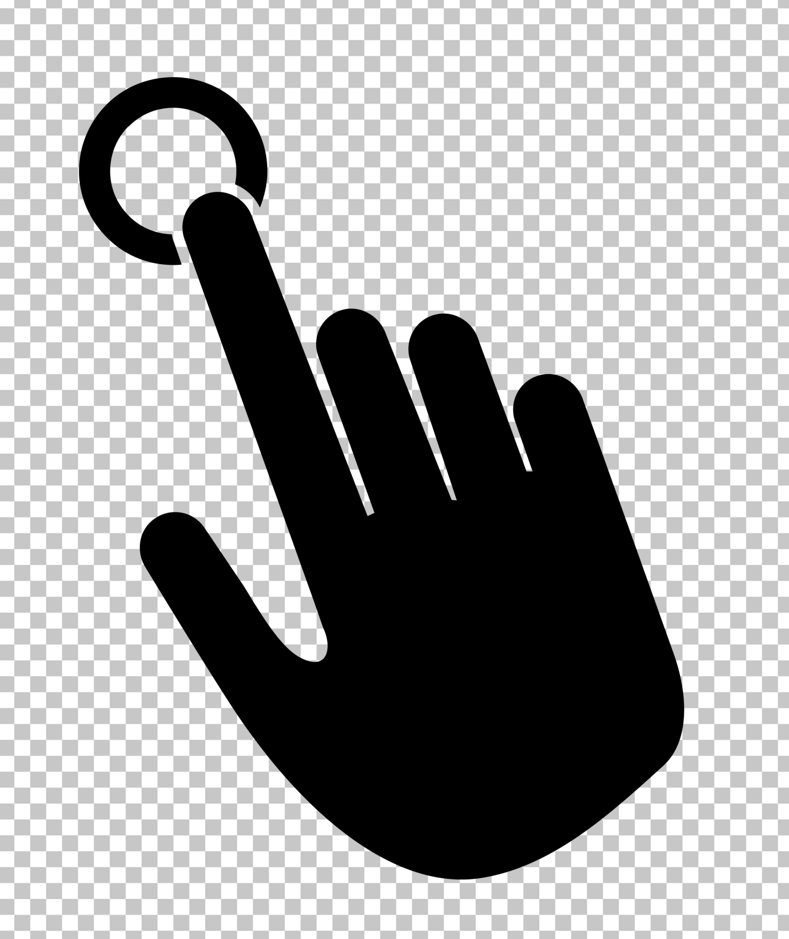 Black Hand Pressing Button Icon PNG Image