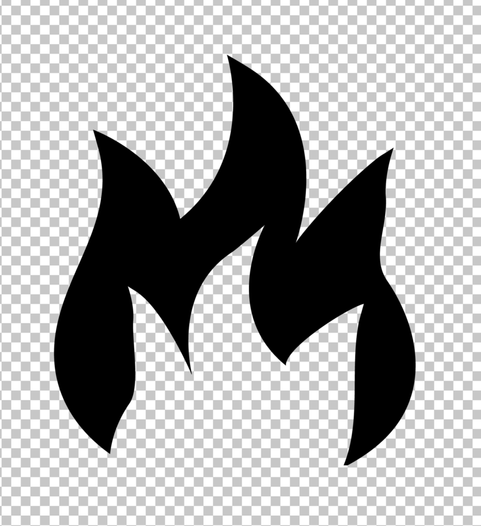 Black Fire Flame Icon PNG Image