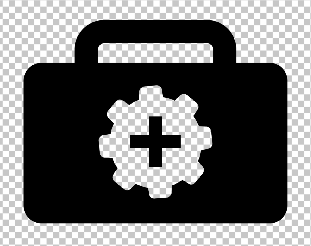 Black First Aid Kit Box Icon PNG Image
